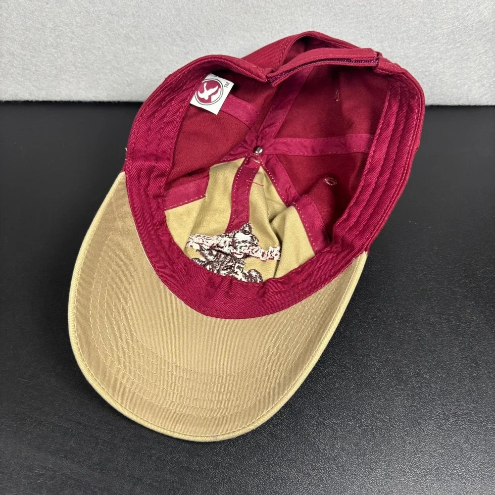 Gander Mountain Mud Slinger ATV Four Wheeler Hat Baseball Cap Tan Maroon OSFM